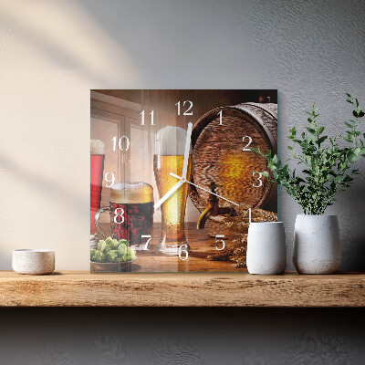 Glasuhr quadratisch Ein Fass Bier