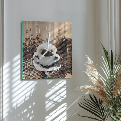 Quadratische wanduhr modern Eine Tasse Kaffee