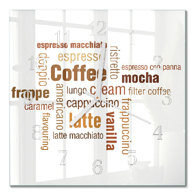 Wanduhr mit motiv quadratisch Kaffee