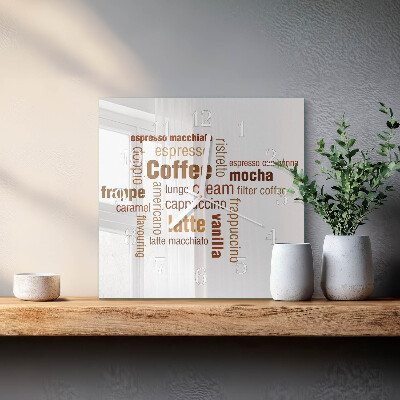 Wanduhr mit motiv quadratisch Kaffee