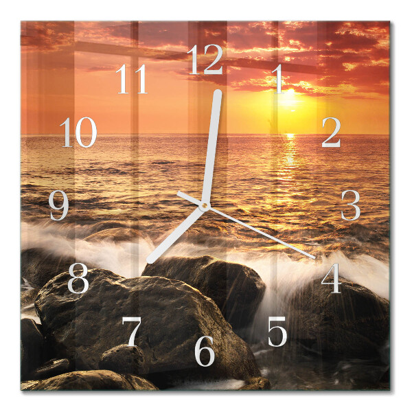 Wanduhr mit motiv quadratisch Sonnenuntergang