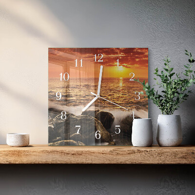Wanduhr mit motiv quadratisch Sonnenuntergang