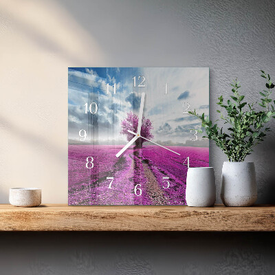 Wanduhr mit motiv quadratisch Feld