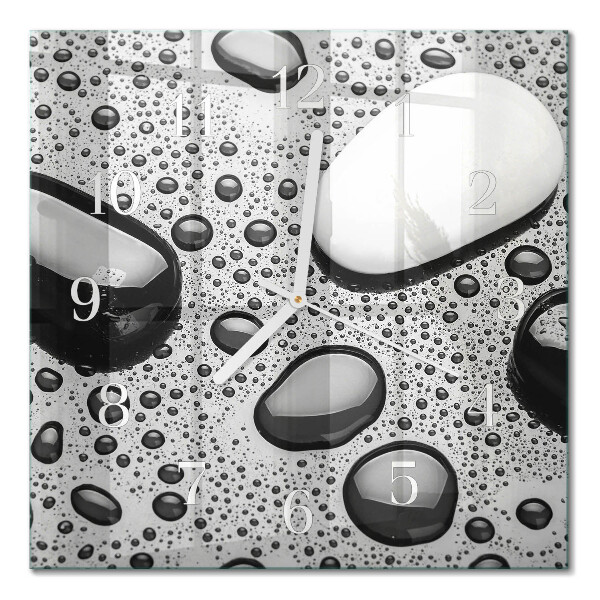 Quadratische wanduhr Steine