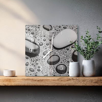Quadratische wanduhr Steine