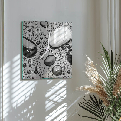 Quadratische wanduhr Steine