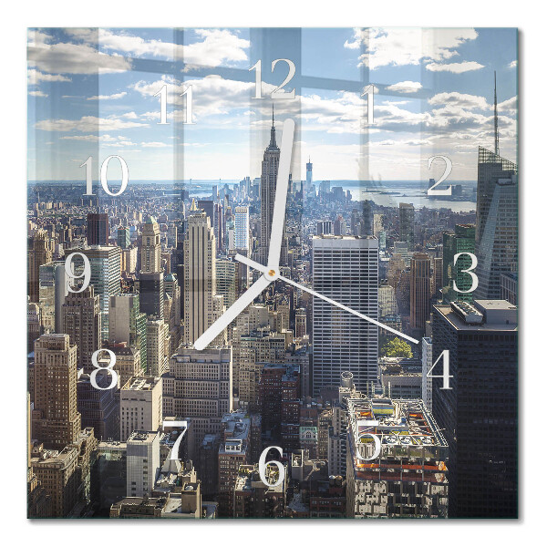 Quadratische wanduhr Stadt