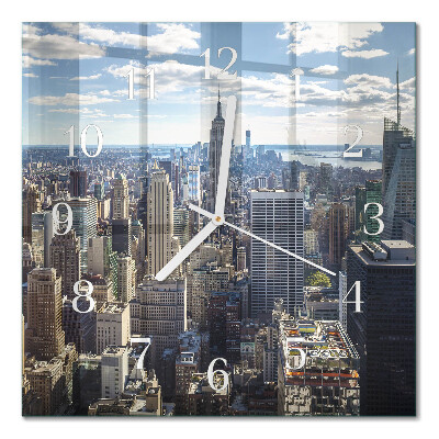 Quadratische wanduhr Stadt