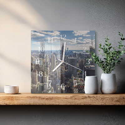 Quadratische wanduhr Stadt