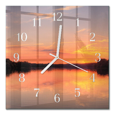 Moderne wanduhr quadratisch Sonnenuntergang