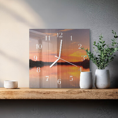 Moderne wanduhr quadratisch Sonnenuntergang