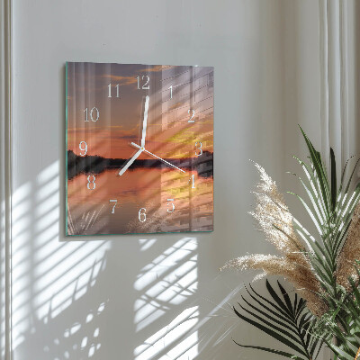 Moderne wanduhr quadratisch Sonnenuntergang