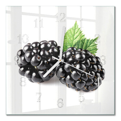 Wanduhr mit motiv quadratisch Brombeeren