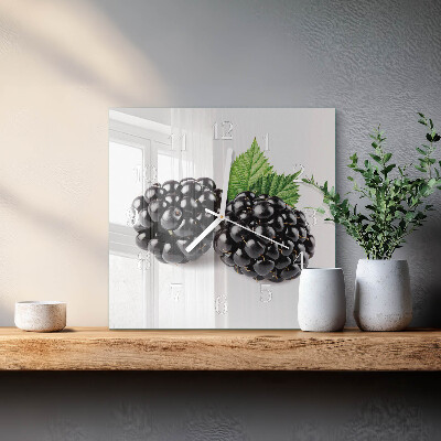 Wanduhr mit motiv quadratisch Brombeeren