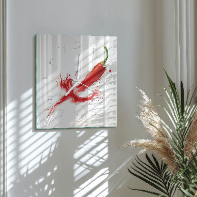 Quadratische wanduhr Chili-Pfeffer