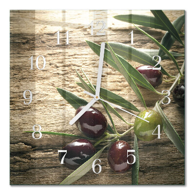 Quadratische wanduhr modern Oliven