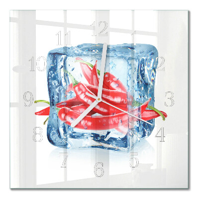 Wanduhr mit motiv quadratisch Chili mit Eiscreme