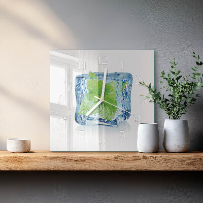 Moderne wanduhr quadratisch Eisminze