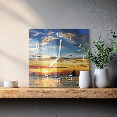 Moderne wanduhr quadratisch Sonnenuntergang