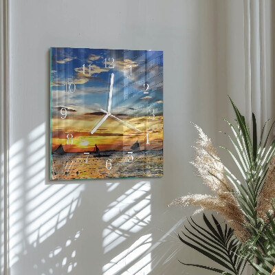 Moderne wanduhr quadratisch Sonnenuntergang