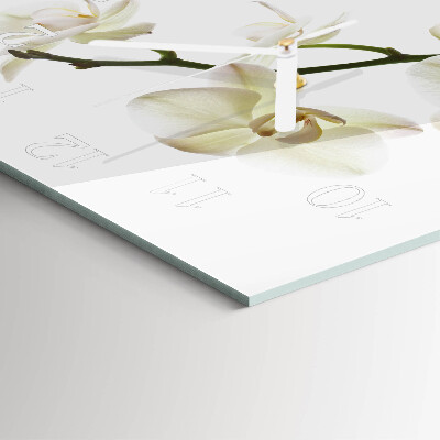 Quadratische wanduhr modern Orchidee