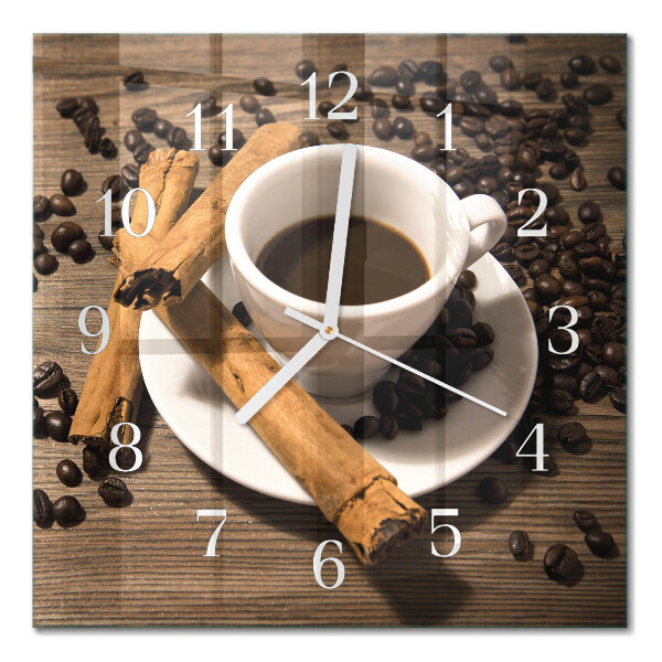 Quadratische wanduhr modern Zimtkaffee