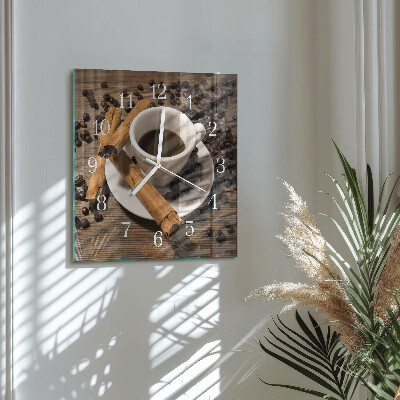 Quadratische wanduhr modern Zimtkaffee