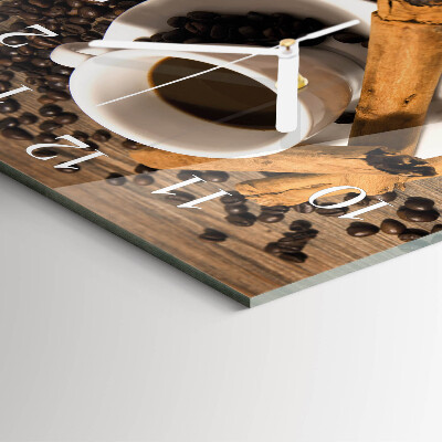 Quadratische wanduhr modern Zimtkaffee