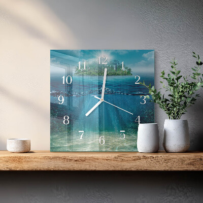 Wanduhr mit motiv quadratisch Meeresboden