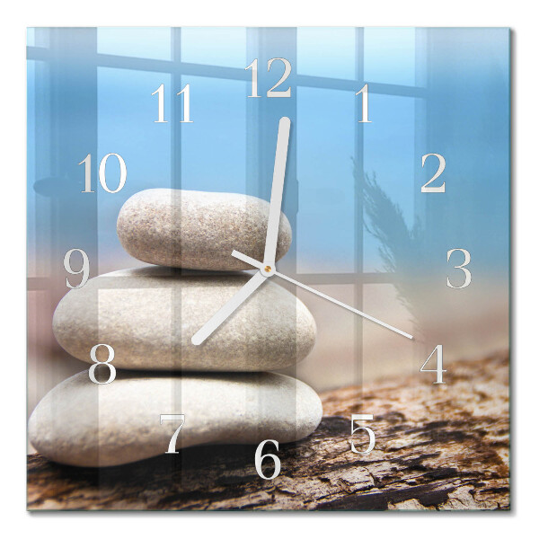Quadratische wanduhr Steine