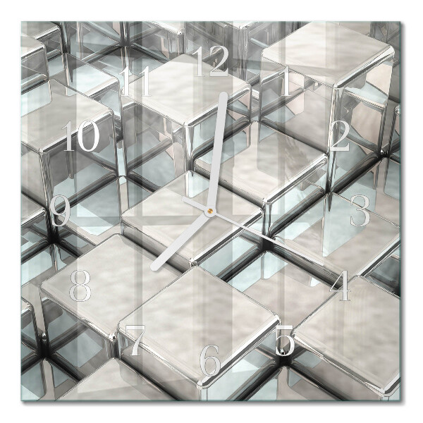 Glasuhr quadratisch Würfel