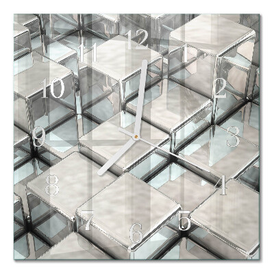 Glasuhr quadratisch Würfel