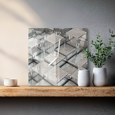 Glasuhr quadratisch Würfel