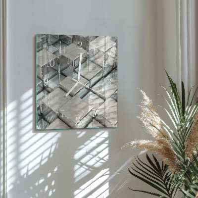 Glasuhr quadratisch Würfel