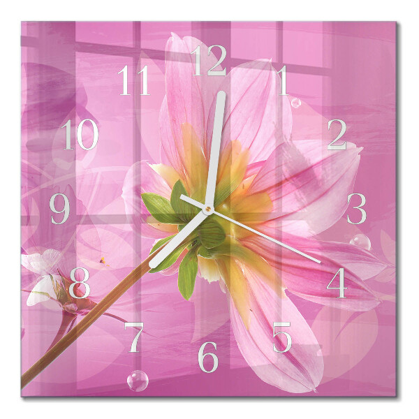 Wanduhr mit motiv quadratisch Blume