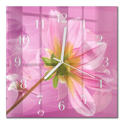 Wanduhr mit motiv quadratisch Blume
