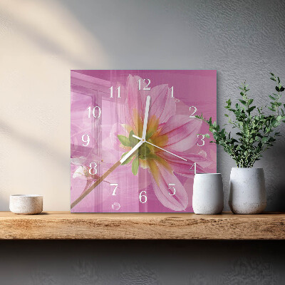 Wanduhr mit motiv quadratisch Blume