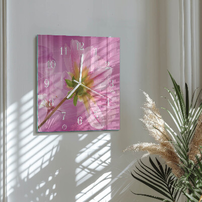 Wanduhr mit motiv quadratisch Blume