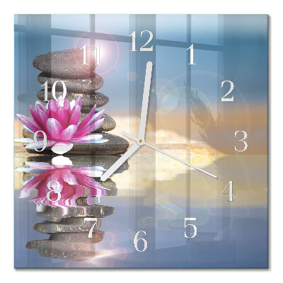 Quadratische wanduhr Steine ​​im Wasser