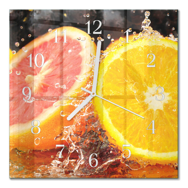 Quadratische wanduhr modern Obst