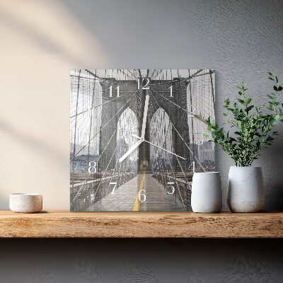 Moderne wanduhr quadratisch Brooklyn Bridge