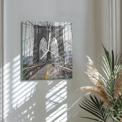 Moderne wanduhr quadratisch Brooklyn Bridge