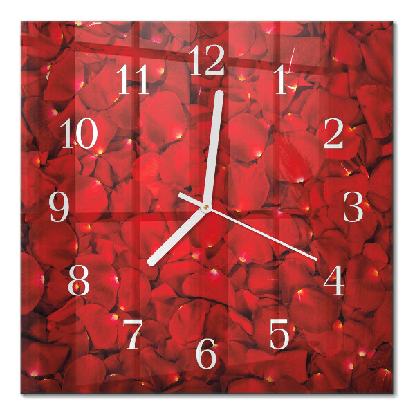Wanduhr mit motiv quadratisch Rosenblätter