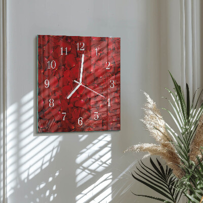 Wanduhr mit motiv quadratisch Rosenblätter