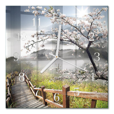 Moderne wanduhr quadratisch Frühling