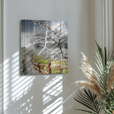 Moderne wanduhr quadratisch Frühling
