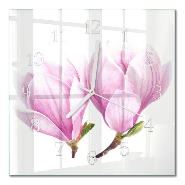 Glasuhr quadratisch Magnolie