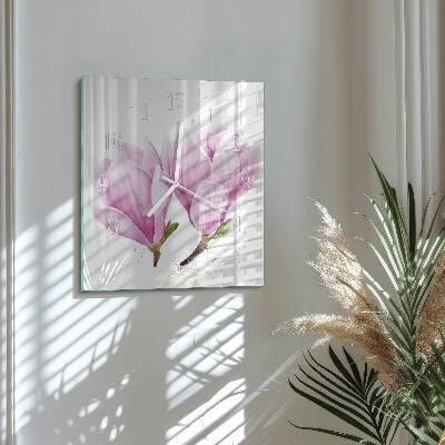 Glasuhr quadratisch Magnolie