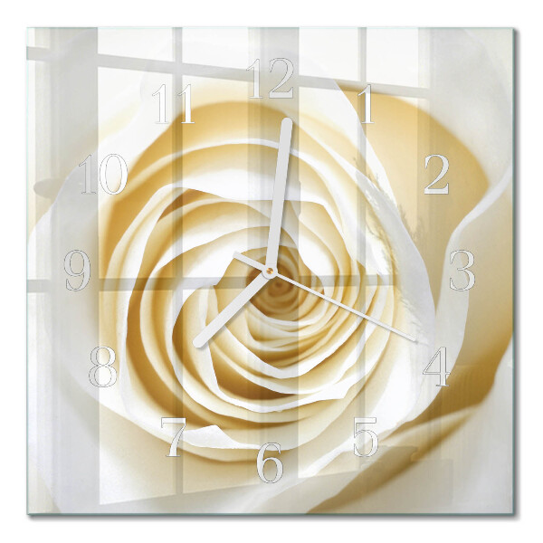 Quadratische wanduhr modern Rose