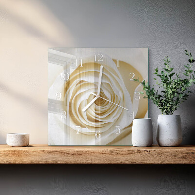 Quadratische wanduhr modern Rose